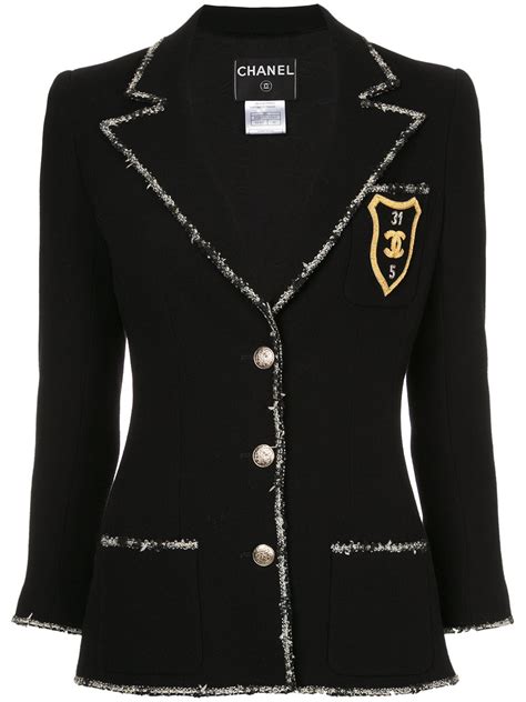 chanel women's long sleeve blazer 261901538055